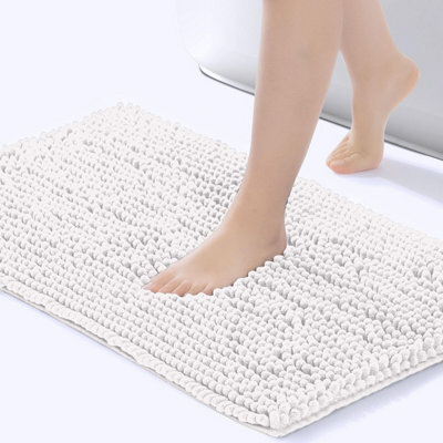 Bath Mat Anti Slip Soft Washable Rugs Water Absorbent Shower Mat Bathroom Mats Camel White 40Cm X 60Cm - image 1