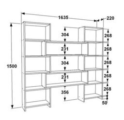 Decorotika 5-Tier Poyraz Bookcase Bookshelf Shelving Unit Display Unit - White And Walnut Pattern - thumbnail 8