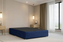 "Nexus Portofino Plush Divan, Navy, 54"" Winged Hb, 2 Drawers Foot-End, Open Coil Mattress, Super King" - thumbnail 7