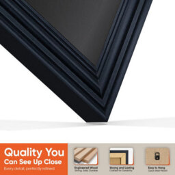 "AK Frames 25X17"" Black Swept Vinyl Record Frame With Black Mount For 12 Inch Lp Cover & Disc - Overlapped Design" - thumbnail 3