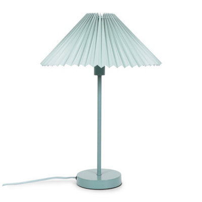 Valuelights Akira Blue Metal Table Lamp With Pleated Lampshade - image 1
