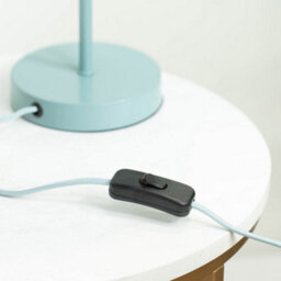 Valuelights Akira Blue Metal Table Lamp With Pleated Lampshade - thumbnail 6
