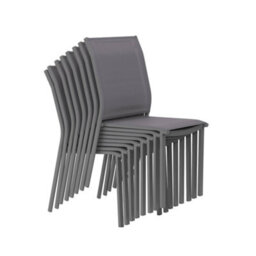 Sweeek - Aluminium Garden Table 225Cm + 8 Chairs Anthracite - Zaro / Buffalo - thumbnail 7