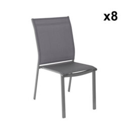 Sweeek - Aluminium Garden Table 225Cm + 8 Chairs Anthracite - Zaro / Buffalo - thumbnail 6