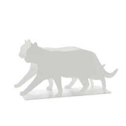 Balvi White Metal Feline Cat Shaped Newspaper & Magazine Rack - thumbnail 2