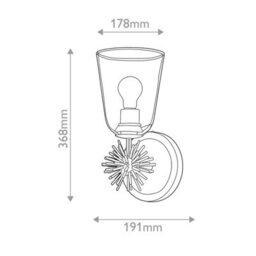 Luminosa Lighting Elstead Staring Wall Lamp Contemporary Distressed Gold, Glass Shade 1X E27 - thumbnail 3