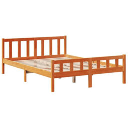 Berkfield Bookcase Bed Without Mattress Wax Brown 150X200 Cm King Size Solid Wood Pine - thumbnail 8