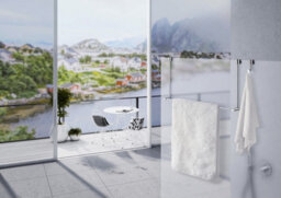 Smedbo Polished Chrome Towel Hook For Glass Shower Panel - thumbnail 2