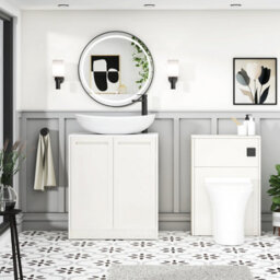 Royal Bathrooms Royal Bathroom Elmore 700mm Classic White Freestanding Countertop Bathroom Vanity Unit 2 Door With Cesar Basin - thumbnail 5