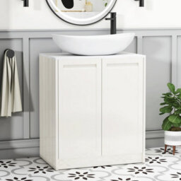 Royal Bathrooms Royal Bathroom Elmore 700mm Classic White Freestanding Countertop Bathroom Vanity Unit 2 Door With Cesar Basin - thumbnail 1