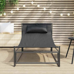 Walplus Garden Lounger Chair Anthracite 87X74X73 Cm Steel And Textilene - thumbnail 3