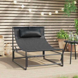 Walplus Garden Lounger Chair Anthracite 87X74X73 Cm Steel And Textilene - thumbnail 1