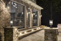 Stylish Outdoor Ip44 Distressed Black Led Wall And Ground Pedestal Light - thumbnail 2