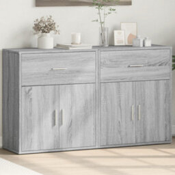 Berkfield Sideboards 2 Pcs Grey Sonoma 60X31X70 Cm Engineered Wood - thumbnail 3
