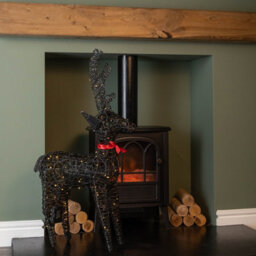 Samuel Alexander 90Cm Battery Operated Light Up Brown Christmas Reindeer With 100 Warm White Leds - thumbnail 2