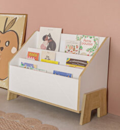 FurniComp LTD Furnicomp Elsie 3-Tier Kids Bookcase- Matt White & Hamilton Oak