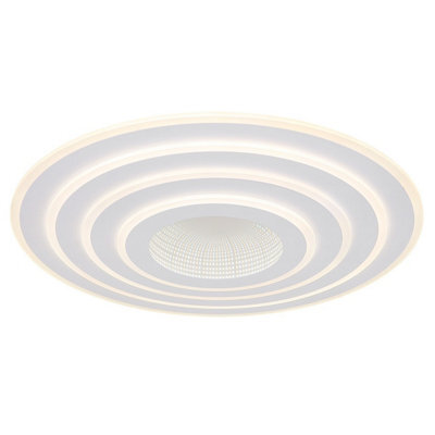 Luminosa Lighting Luminosa Jocelyn Round Integrated Led Semi Flush Ceiling Light White Matt Led Dimmable 2700-6500K Remote Control - image 1