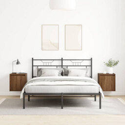 Berkfield Wall-Mounted Bedside Cabinets 2 Pcs Brown Oak 38X34X40 Cm - thumbnail 3