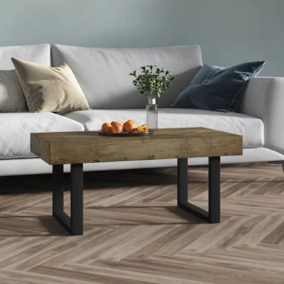 Berkfield Coffee Table Dark Brown And Black 90X45X40 Cm Mdf And Iron - image 1