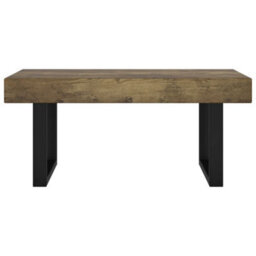 Berkfield Coffee Table Dark Brown And Black 90X45X40 Cm Mdf And Iron - thumbnail 3