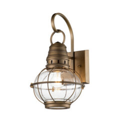 Luminosa Lighting Elstead Kichler Bridgepoint Outdoor Wall Lantern Natural Brass, Ip44