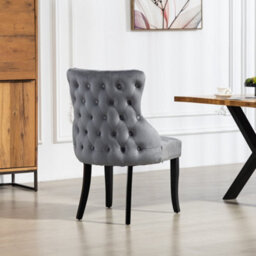 Palata Velvet Fabric Dining Chairs - Set Of 2 - Grey - thumbnail 4