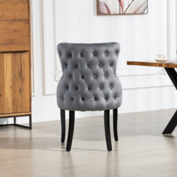 Palata Velvet Fabric Dining Chairs - Set Of 2 - Grey - thumbnail 5