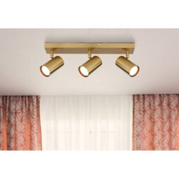 Luminosa Lighting Luminosa Robby Ceiling Spotlight Bar Gold Colours Brushed 3X Gu10 - thumbnail 5