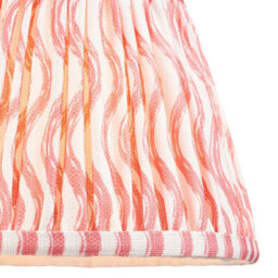 Luminosa Lighting Luminosa Bibury Satin Marlin Blue Paint Table Lamp With Coral Pink Fabric Ripple Shade 20Cm B22 - thumbnail 6