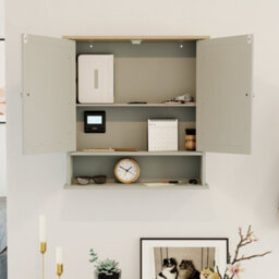 Lassic Bath Vida Priano Light Grey 2 Door Mirrored Bathroom Wall Cabinet With Shelf - thumbnail 6