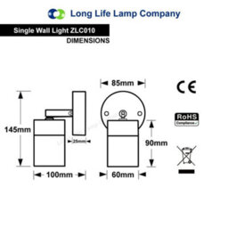 Long Life Lamps Company Adjustable Outdoor Wall Light Stainless Steel Ip44 Zlc010 - thumbnail 2