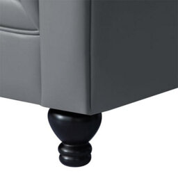 Furniture in Fashion Hertford Chesterfield Faux Leather 2 Seater Sofa In Dark Grey - thumbnail 7
