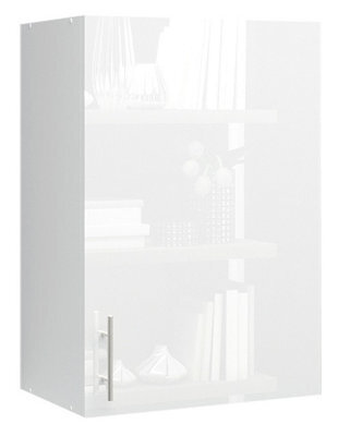 Jd Greta Kitchen Wall Unit 500mm Storage Cabinet With Doors And Shelf 50Cm - White Gloss - image 1