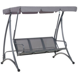 Beliani  Patio Swing Bogart Metal Grey