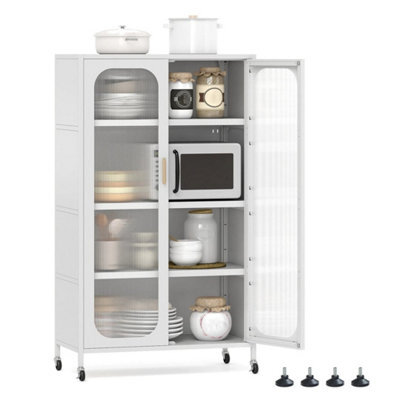 2 Door Metal Storage Cabinet 5 Tier Tall Kitchen Pantry - image 1
