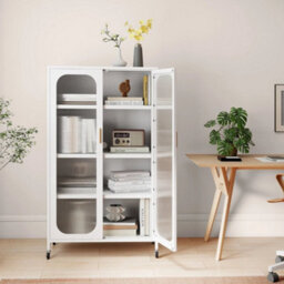 2 Door Metal Storage Cabinet 5 Tier Tall Kitchen Pantry - thumbnail 5