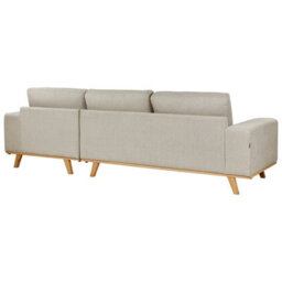 Beliani Corner Sofa 3 Seater Nora Fabric Beige Right Hand - thumbnail 7