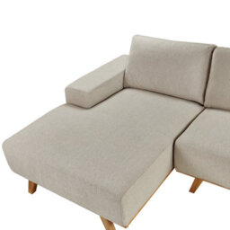 Beliani Corner Sofa 3 Seater Nora Fabric Beige Right Hand - thumbnail 8