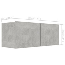 Berkfield 6 Piece Tv Cabinet Set Concrete Grey Engineered Wood - thumbnail 9