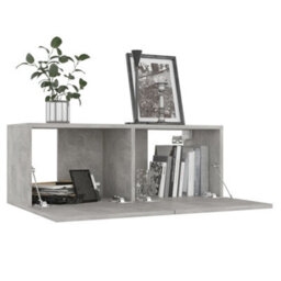 Berkfield 6 Piece Tv Cabinet Set Concrete Grey Engineered Wood - thumbnail 4
