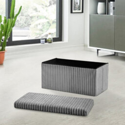 Gc Gaveno Cavailia Ottoman Storage Bench Box Silver Footstool Storage Box For Kids Toys, Bedroom, Living Room Hallway - thumbnail 3