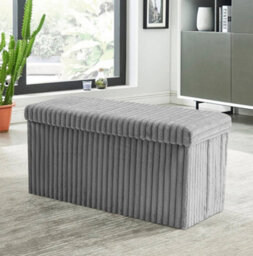 Gc Gaveno Cavailia Ottoman Storage Bench Box Silver Footstool Storage Box For Kids Toys, Bedroom, Living Room Hallway