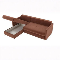 Orea Modern L Shape Sofa Bed With 2 Storage Compartments Reversible Fabric Corner Settee Sleep Function 227X150Cm Brown Right - thumbnail 5