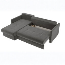 Orea Modern L Shape Sofa Bed With 2 Storage Compartments Reversible Fabric Corner Settee Sleep Function 227X150Cm Brown Right - thumbnail 3