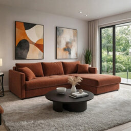 Orea Modern L Shape Sofa Bed With 2 Storage Compartments Reversible Fabric Corner Settee Sleep Function 227X150Cm Brown Right - thumbnail 2