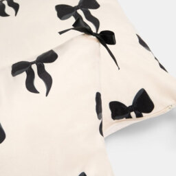 Ohs 2 X Bows Matte Velvet Cushion Covers Home Décor, Mono - thumbnail 4