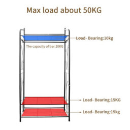 Fativo 161Cmh Heavy Duty Clothes Rail Display Rack Coat Hat Stand Free Standing Garment Shelf - thumbnail 3