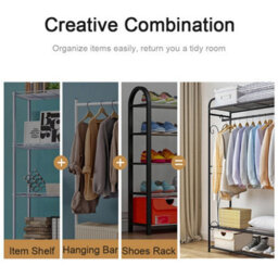 Fativo 161Cmh Heavy Duty Clothes Rail Display Rack Coat Hat Stand Free Standing Garment Shelf - thumbnail 6
