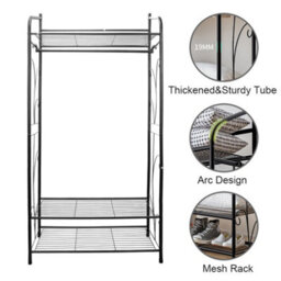 Fativo 161Cmh Heavy Duty Clothes Rail Display Rack Coat Hat Stand Free Standing Garment Shelf - thumbnail 4