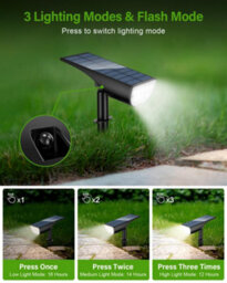 Amorly 4 Pack Solar Lights Outdoor Waterproof Ip65,landscape Lighting For Garden Yard Pathway Decor, Outdoor Decor, Cool White - thumbnail 3